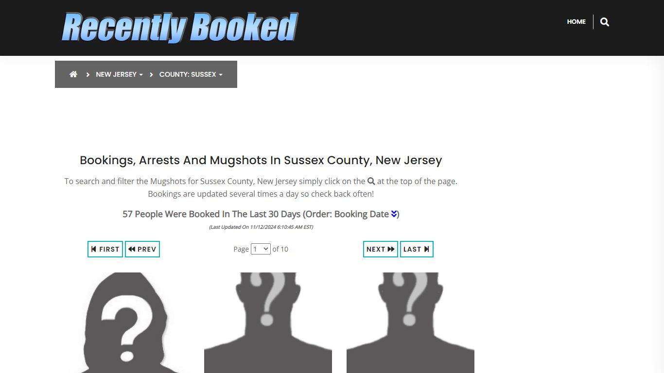 Bookings, Arrests and Mugshots in Sussex County, New Jersey